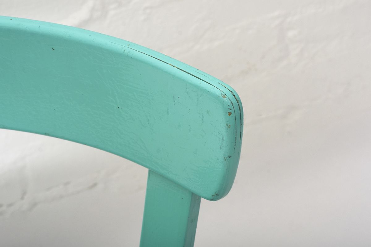 Aalto Chair69 Patinated Turquoise Paint details2