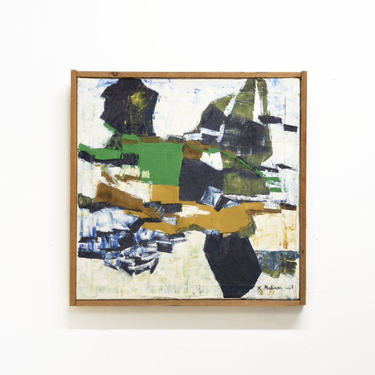 K Malinen Finnish Abstract oil painting 1967