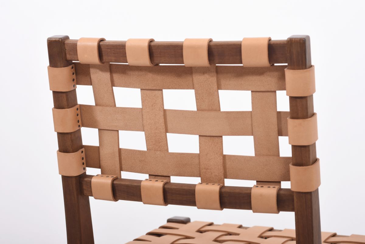 Aalto Aino Leather belt side chair set 03