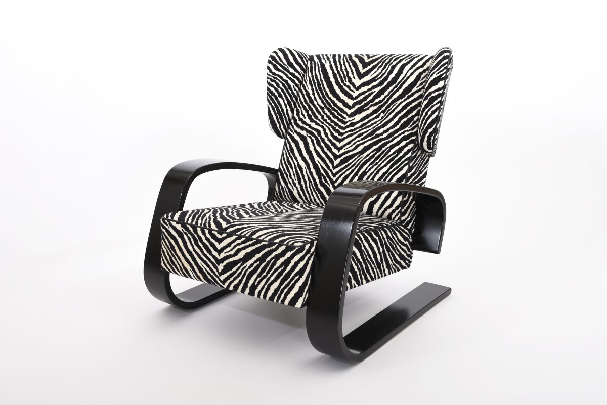 Aalto Alvar Armchair Tank high back ear zebra
