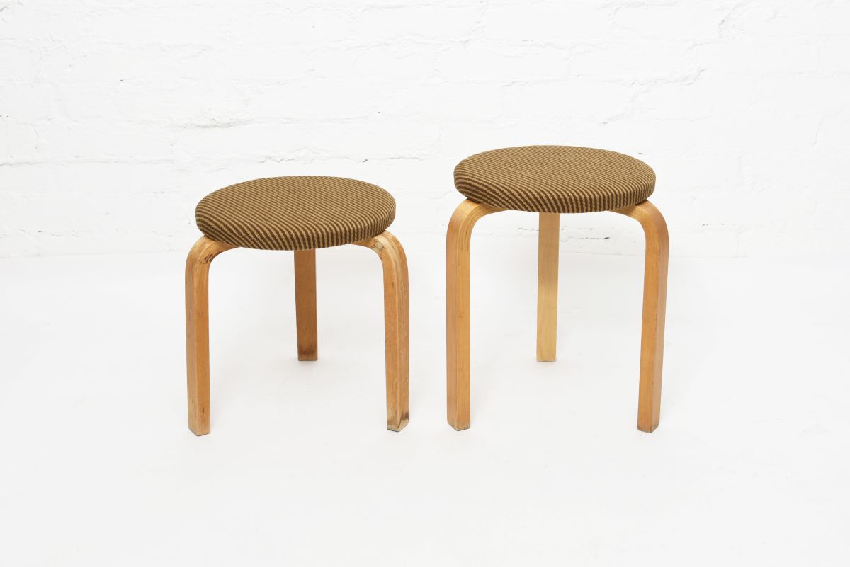 Aalto Alvar Stool60 brown stripe set