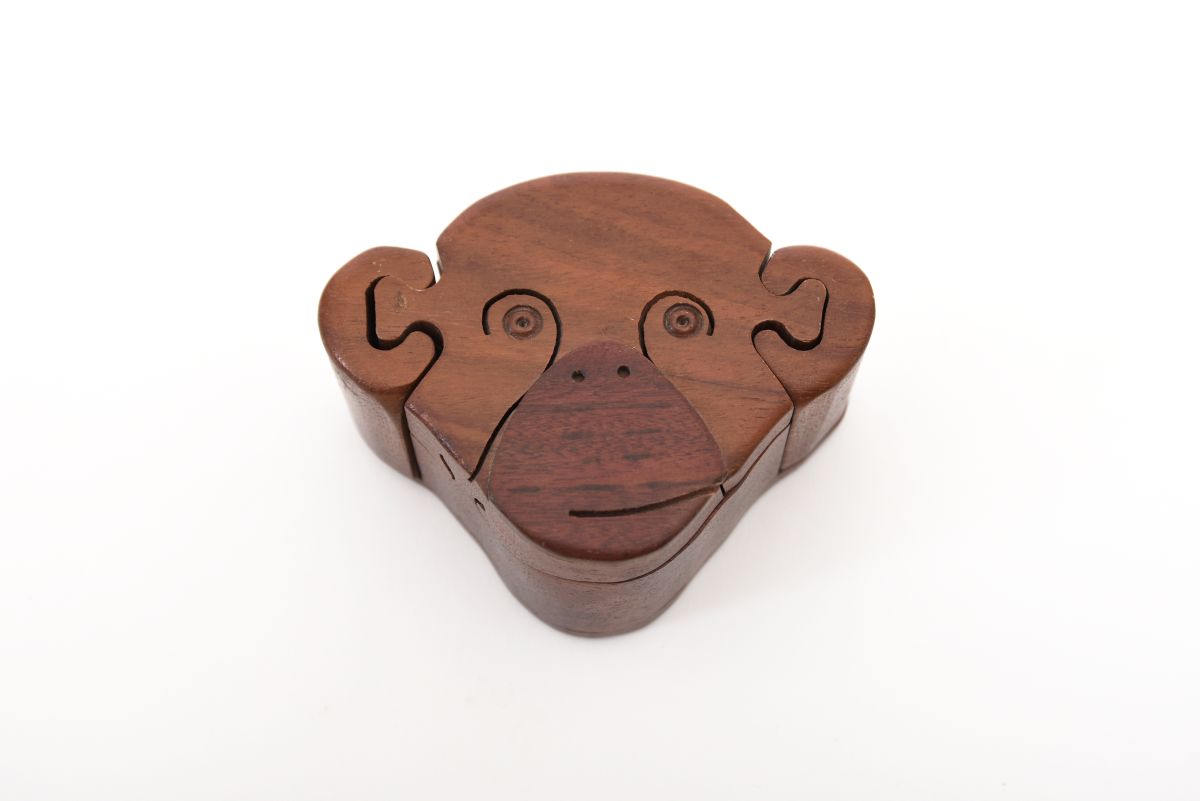 Anonymous puzzle monkey container