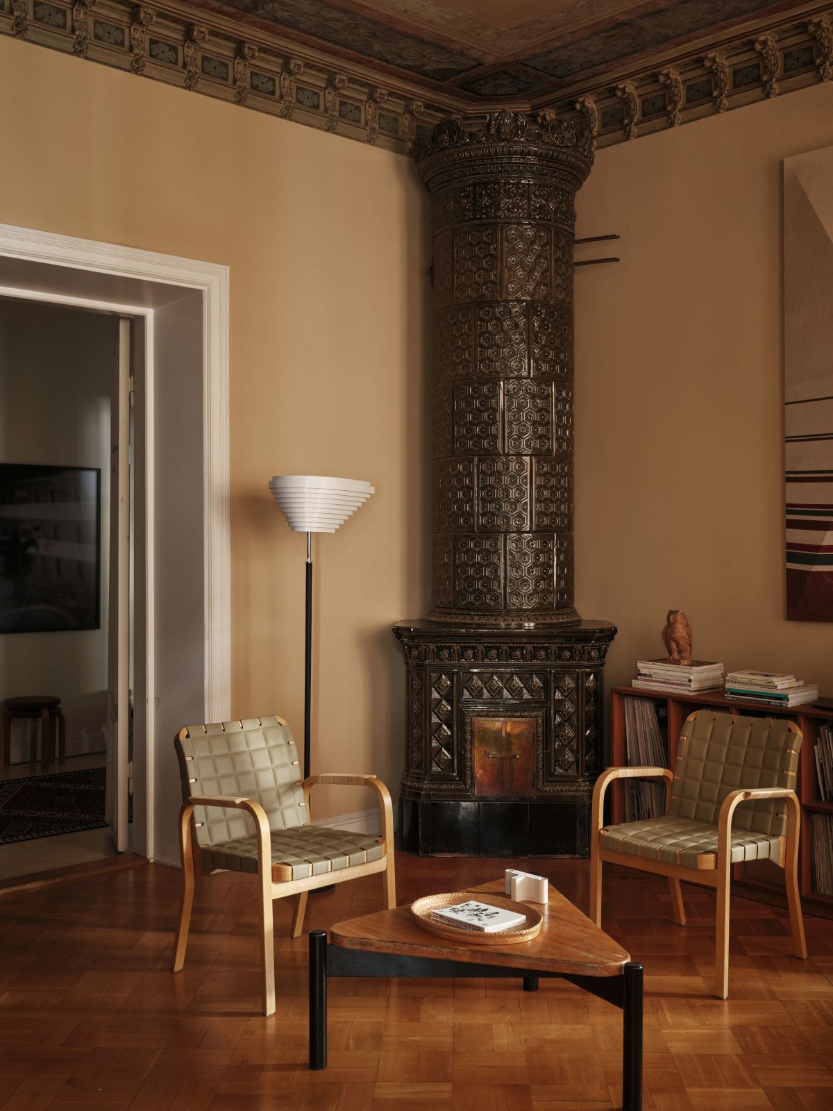 Artek Crafted Through Time in-situ Armchair 45 spectrum leaf pair A805 angel wing