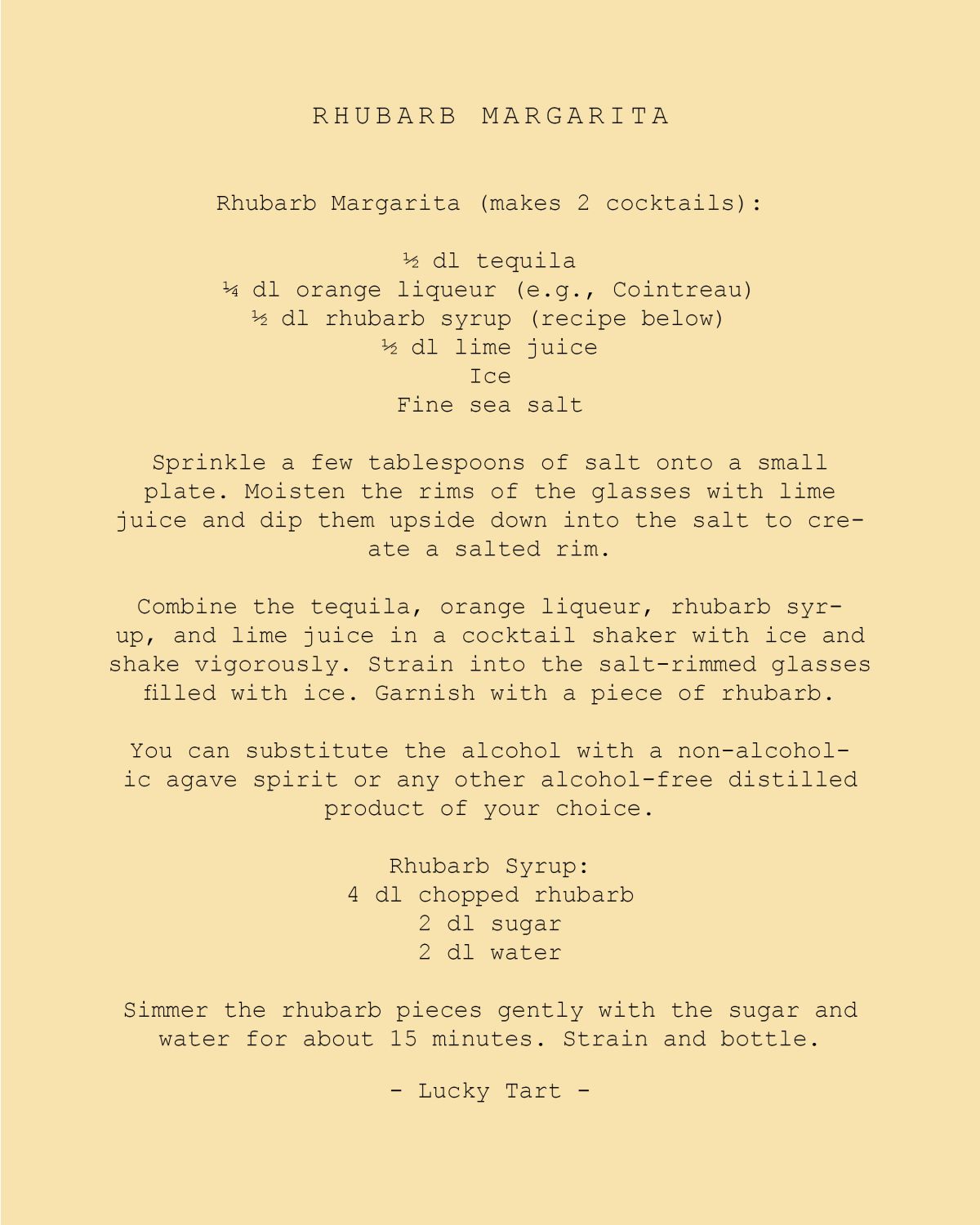 Rhubarb Margarita recipe