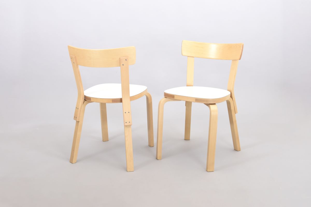 Aalto Alvar Chair 69 set white laminate