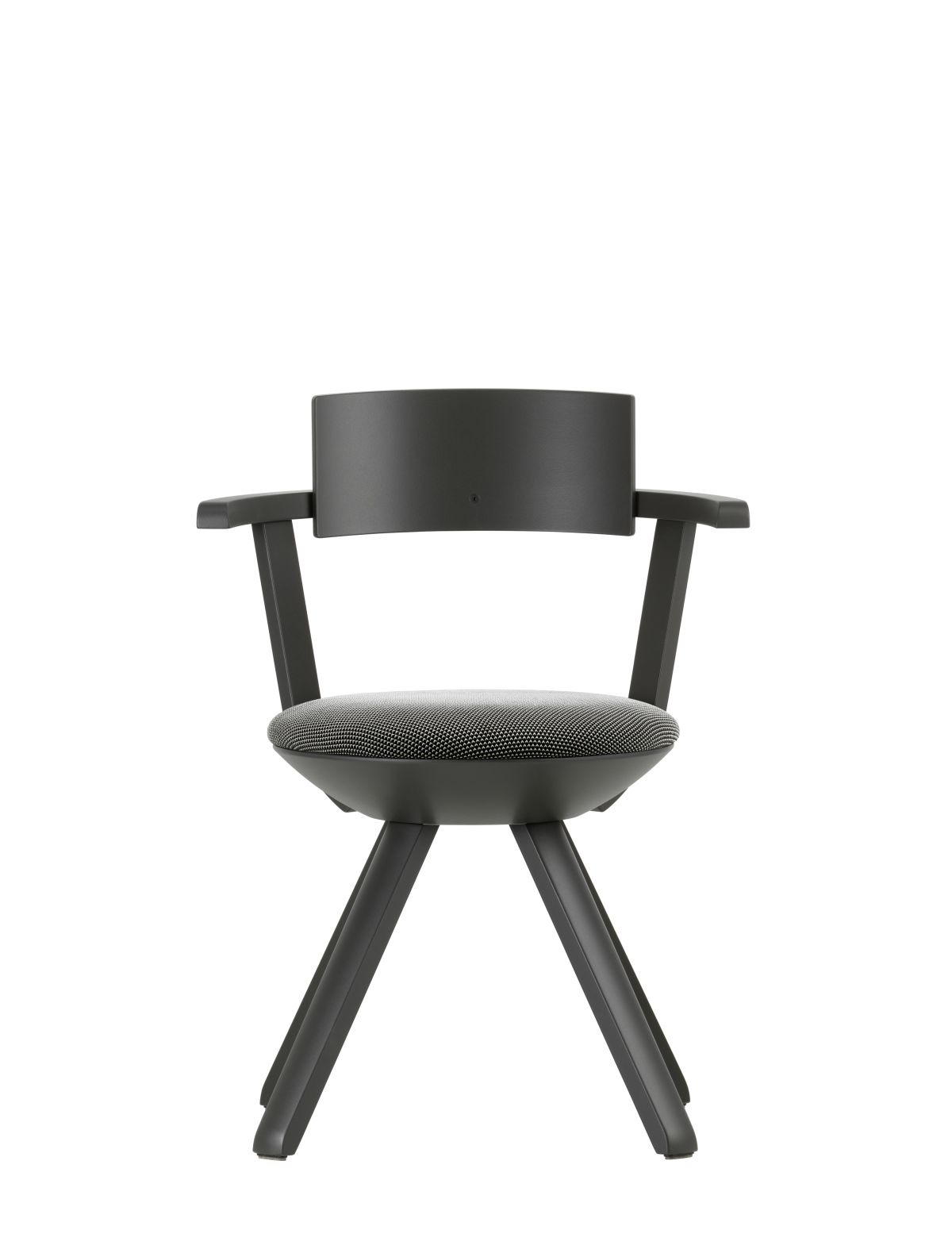 Rival Chair KG002 asphalt lacquer black / white 3d knit upholstery