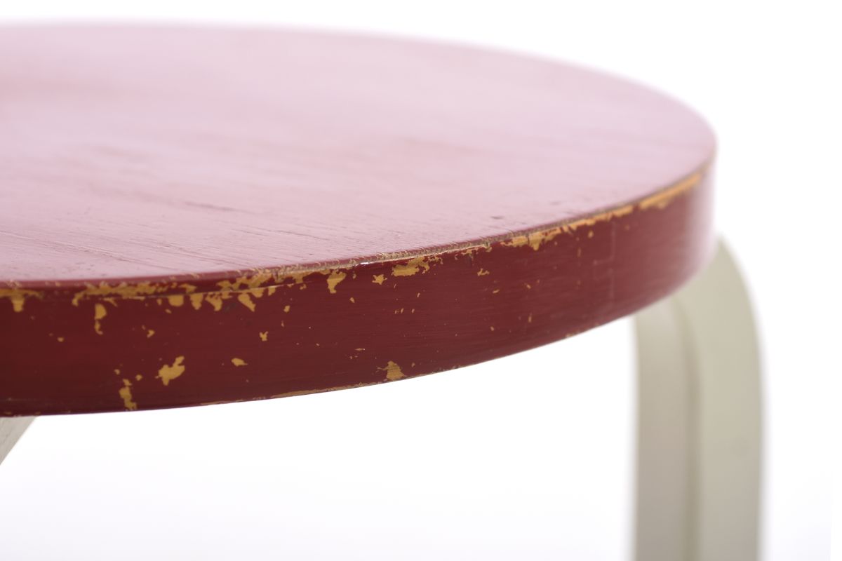 Aalto Alvar Stool 60 red white 1940 03