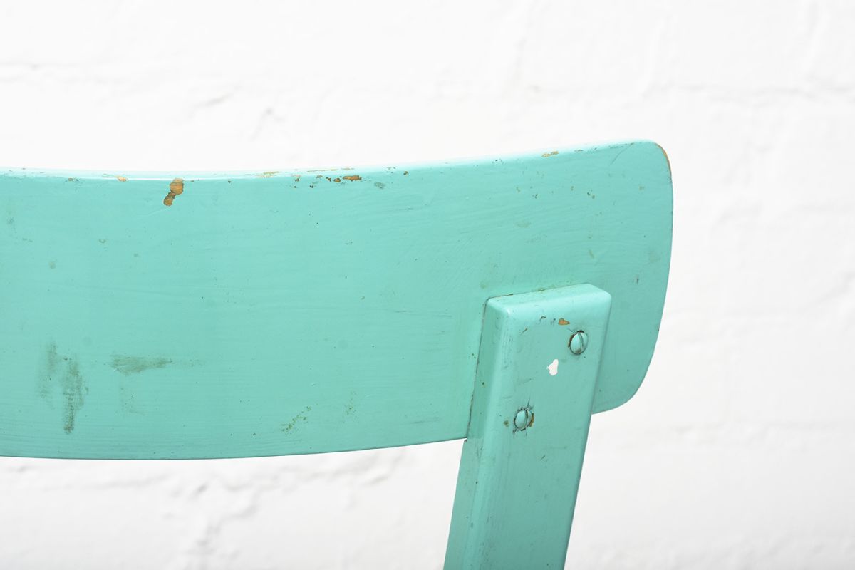 Aalto Chair69 Patinated Turquoise Paint details3