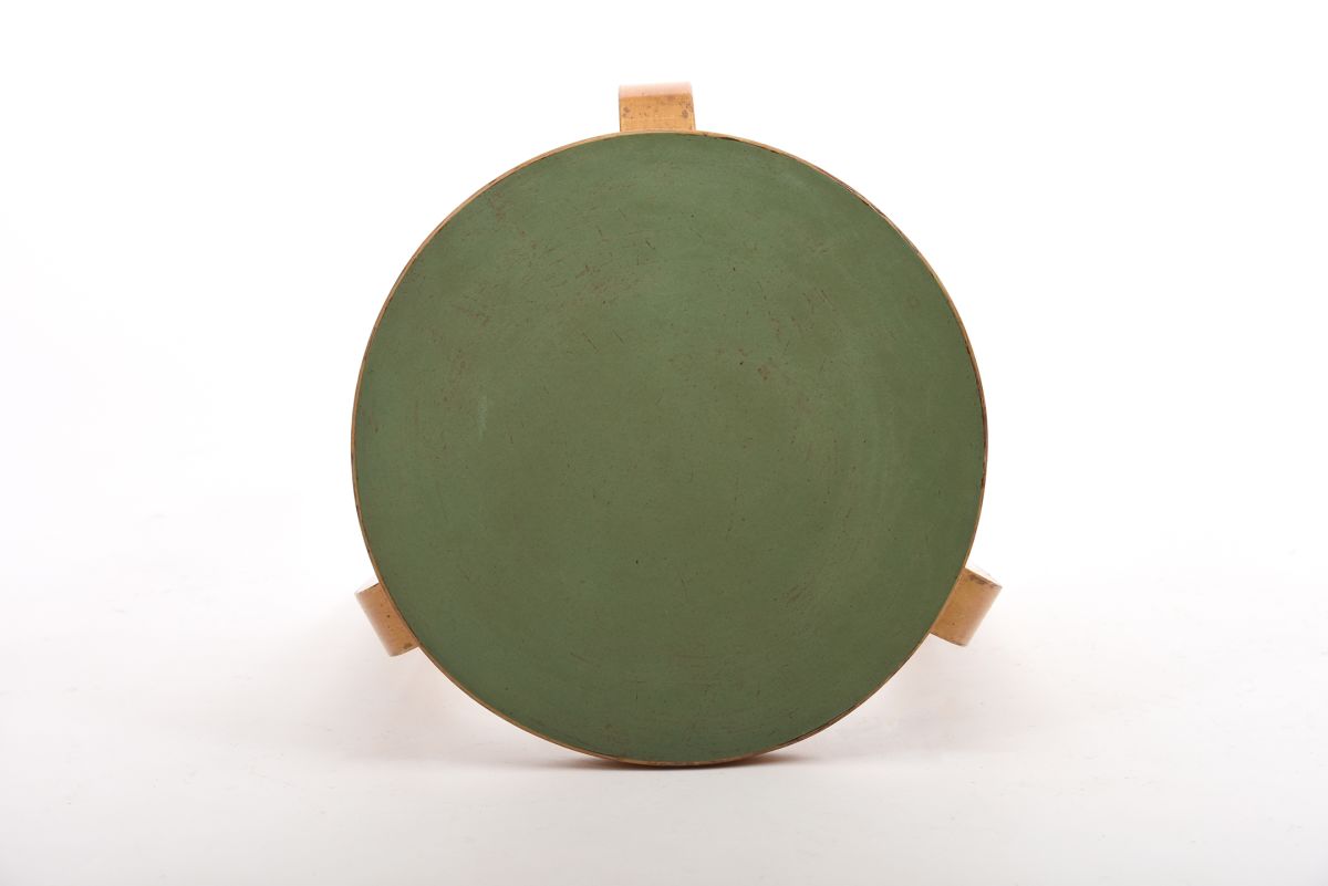 Aalto Alvar stool 60 green linoleum top