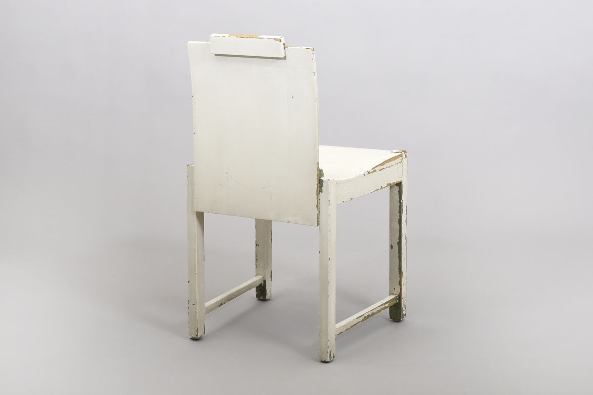 Patinated side chair back