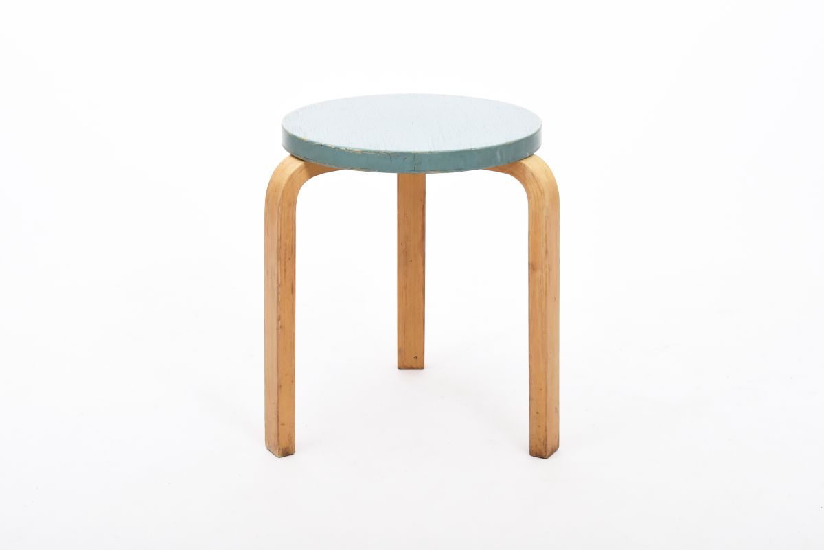 Aalto Alvar stool60 paint blue 1930 40