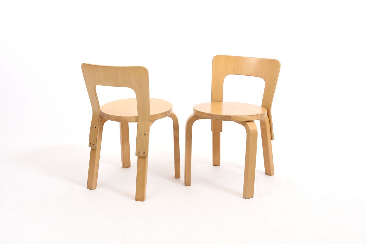 Aalto Alvar Chair N65 birtch pair