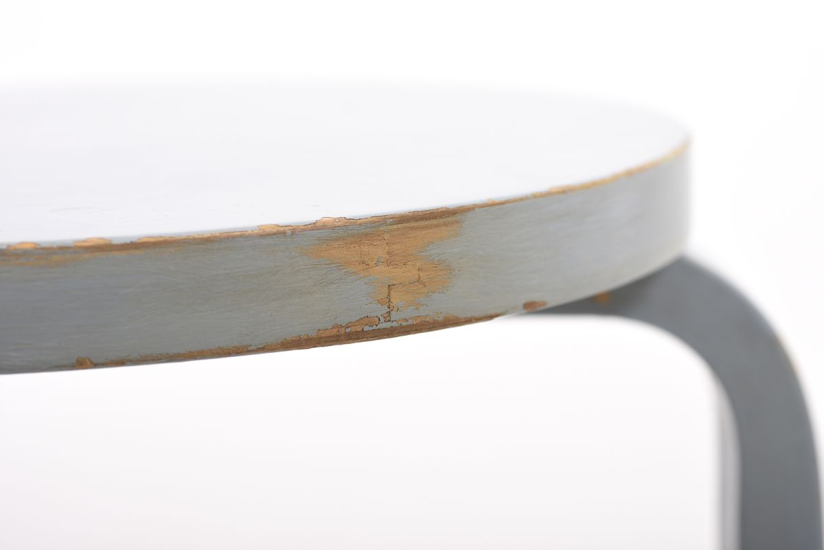 Aalto Alvar stool 60 painted baby blue 1950s 03