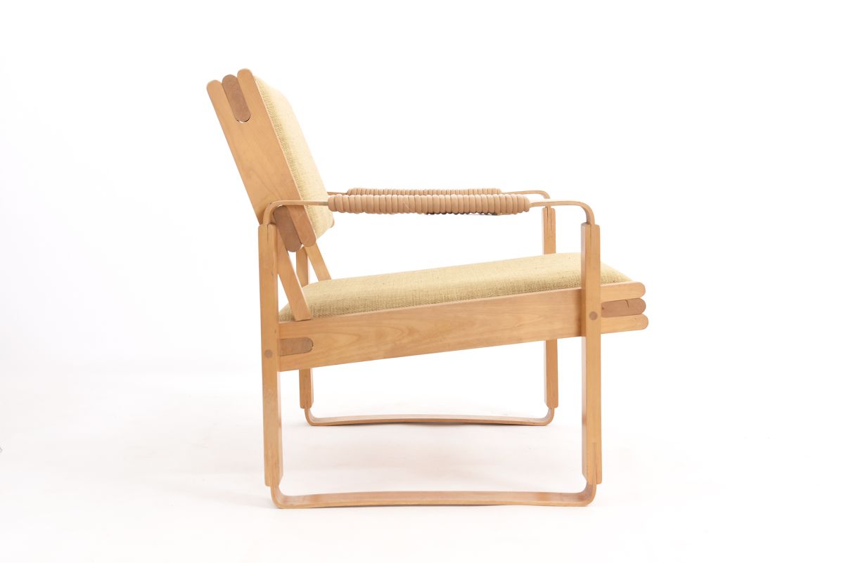 Mentula Perttu birch armchair kangas side