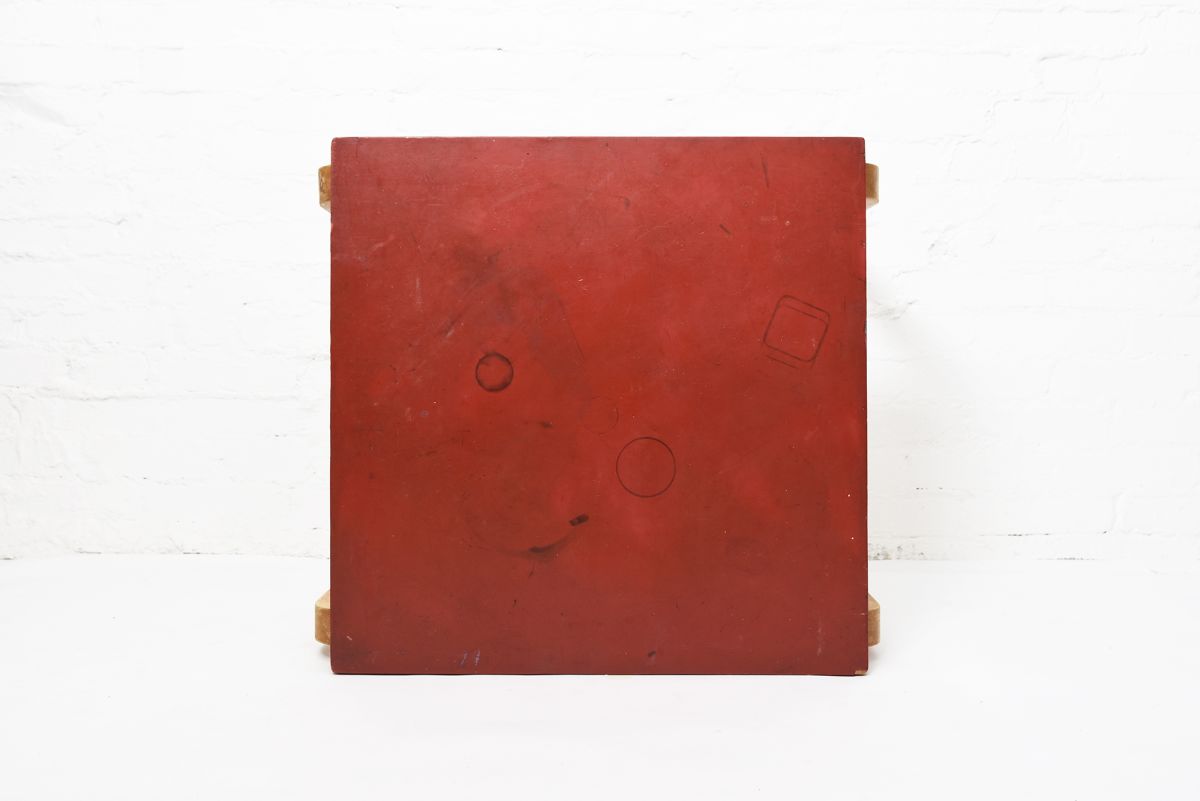 Aalto Alvar Coffee table Red lino 1950 top