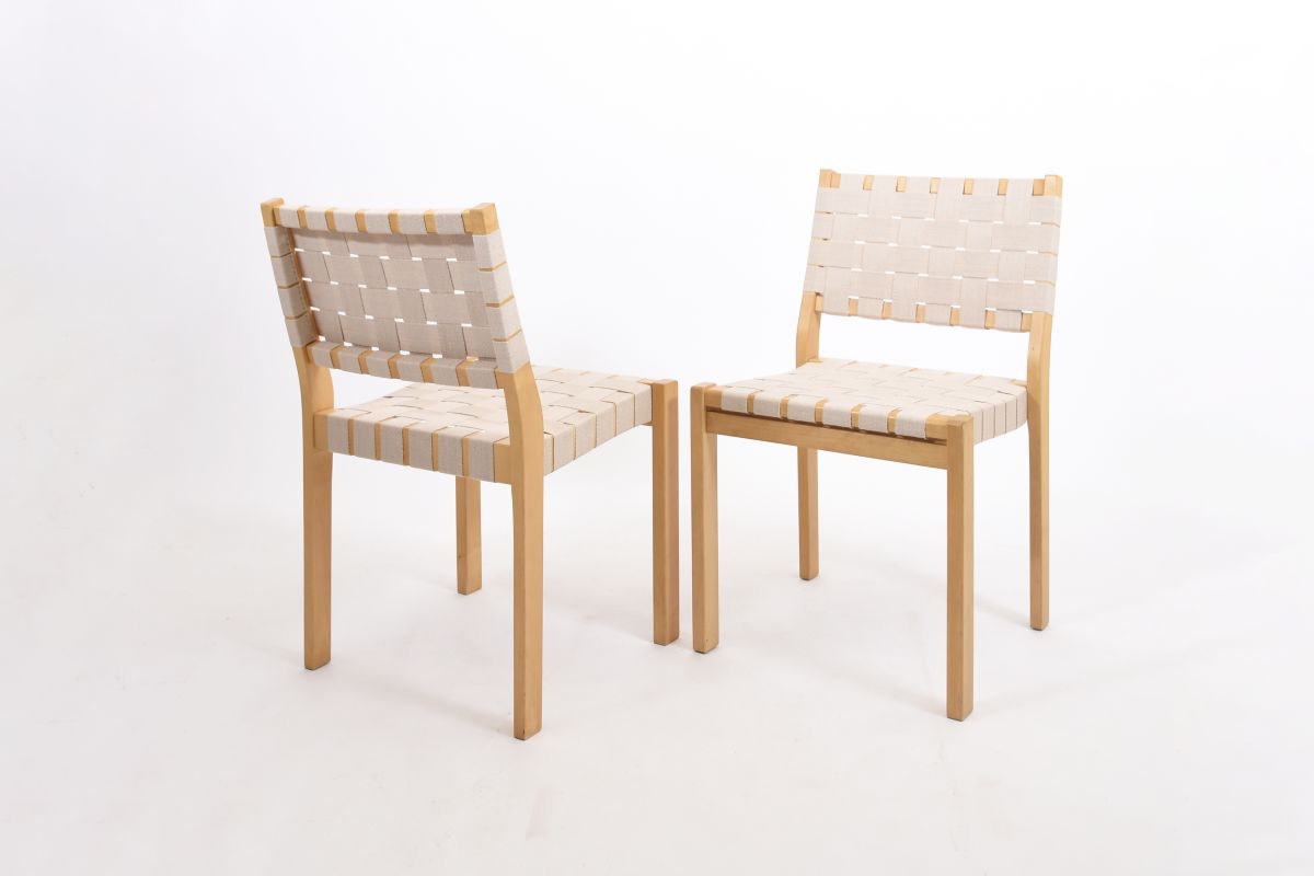 Aalto Alvar Chair 611 birhch natural webbing