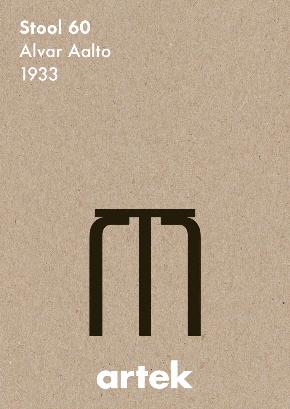 Artek Icons, Greige Stool 60