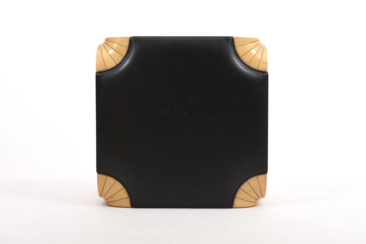 Aalto Alvar Stool X602 black leather pair top B