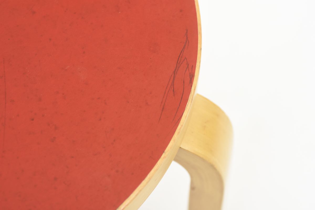 Aalto Alvar Chair N65 red lino set 01