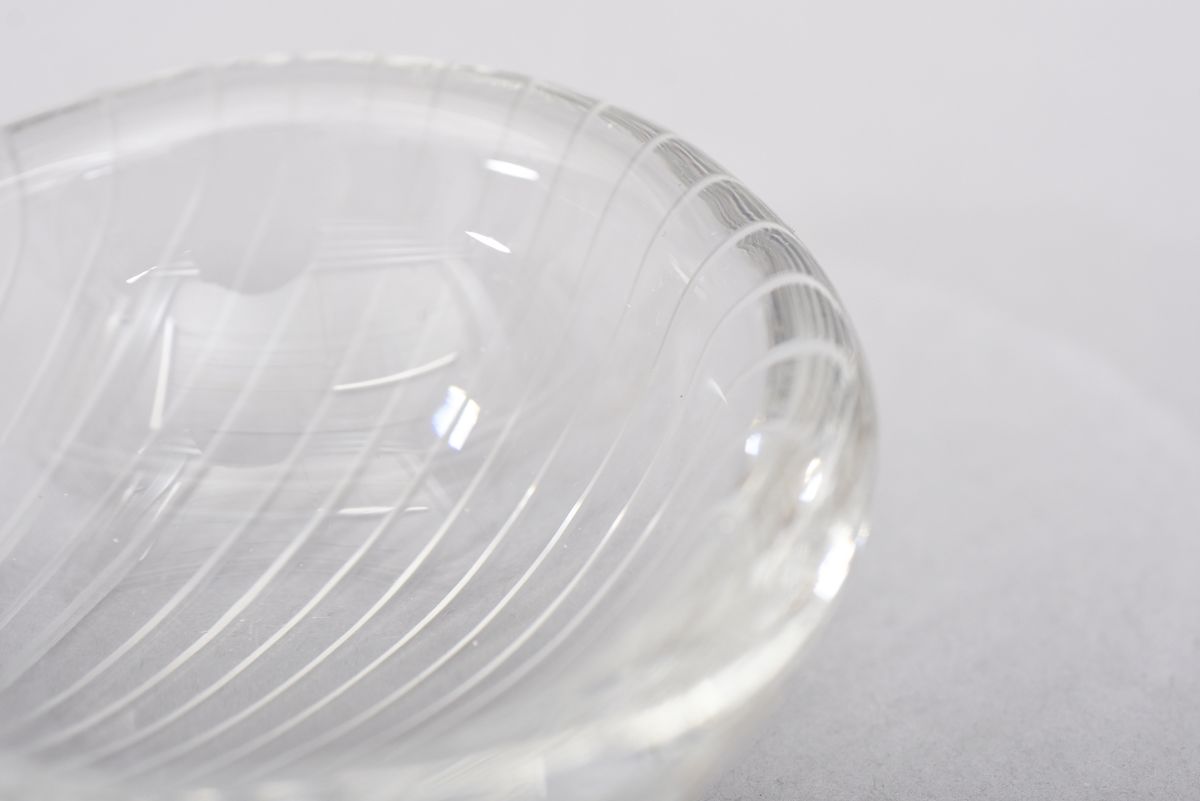 Wirkkala Tapio Glass line cut plate mini 02