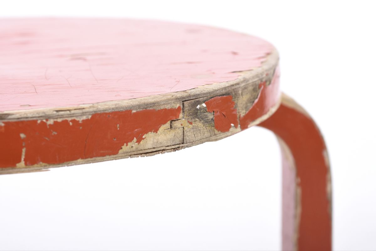 Aalto Alvar Stool 60 red painted 03