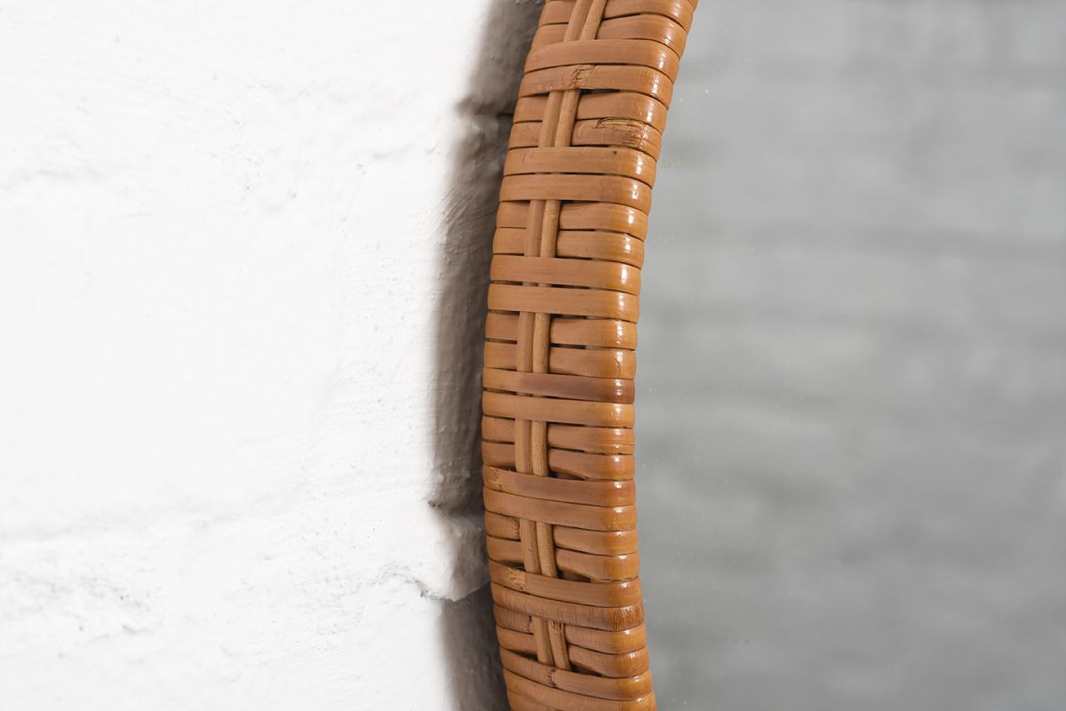 Round Rattan Mirror details2