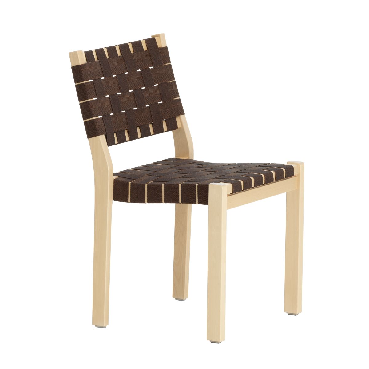 Chair 611 Clear Lacquered Birch Black Brown New Webbing F 2436634