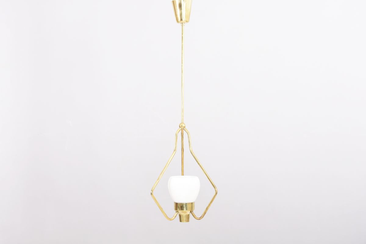 Anonymous Brass glass ceiling lamp