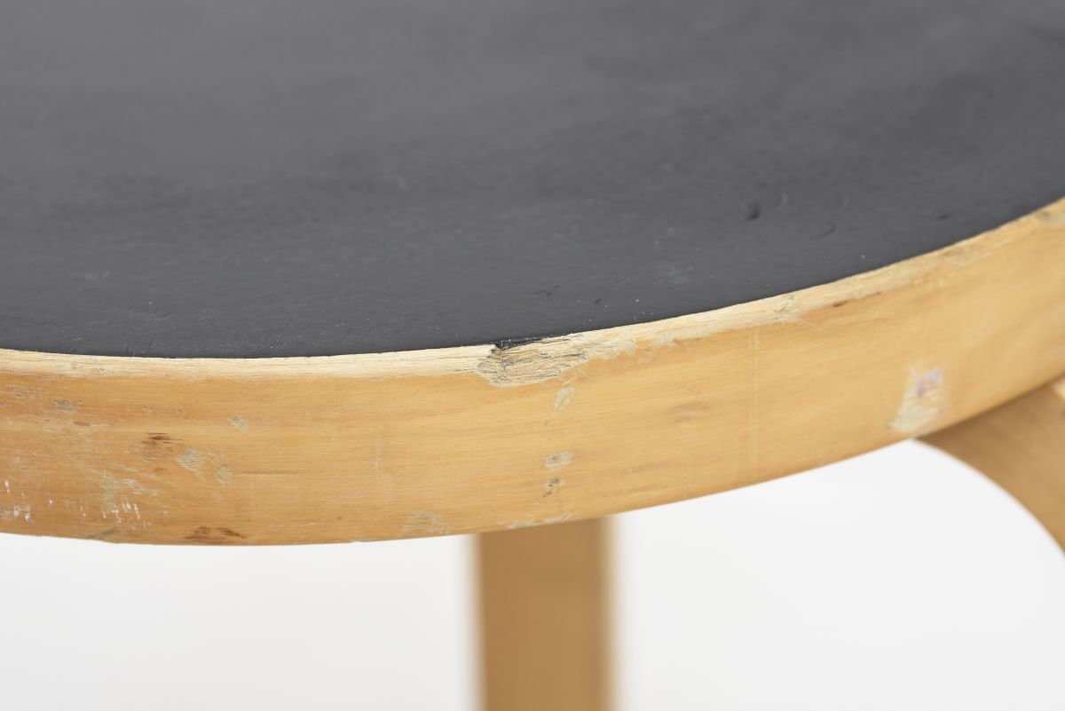 Aalto Alvar Stool 60 black linoleum 60s 01
