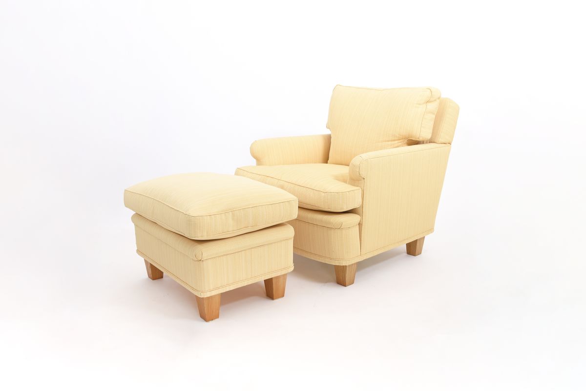 Aalto Alvar Mairea lounge chair yellow with ottoman