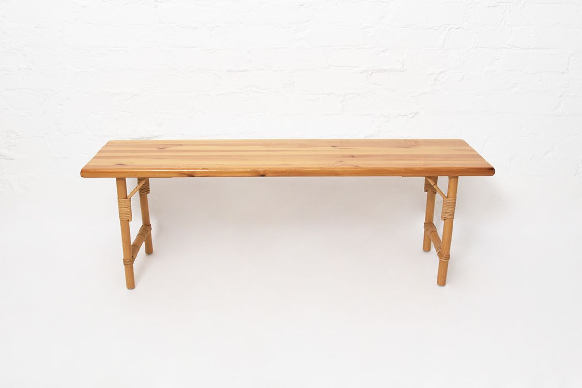 Pine Rattan Bench