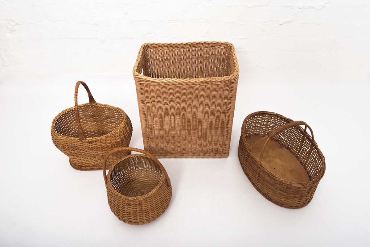 Set of Rattan Baskets details1