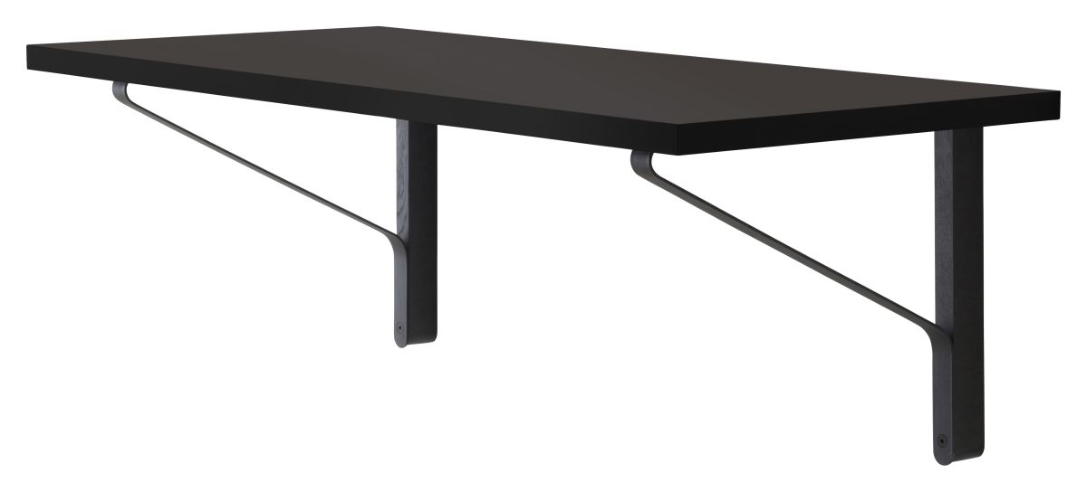 Kaari Wall Console REB006 black oak black Linoleum
