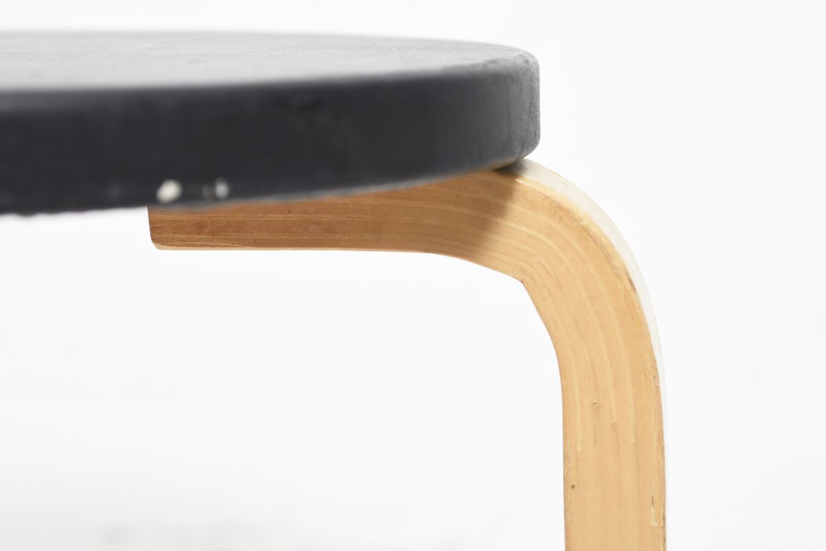 Aalto Alvar Stool60 Leather top 04