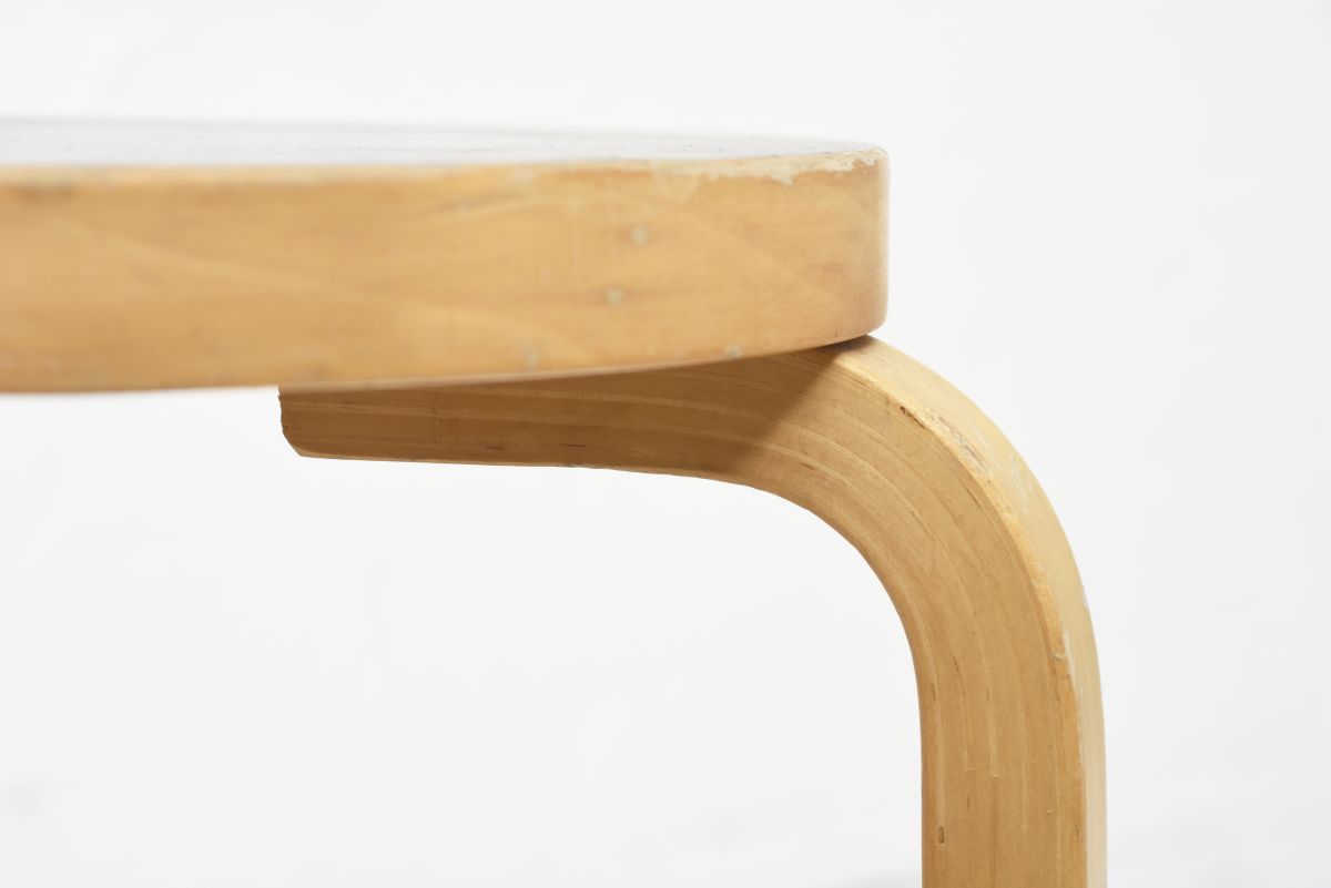Aalto Alvar Stool 60 black linoleum 60s 03