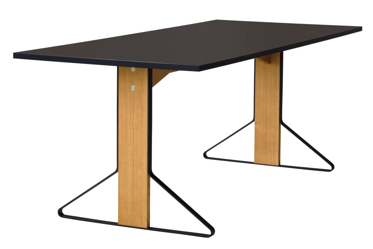 Kaari Table rectangular REB001 natural oak black Linoleum