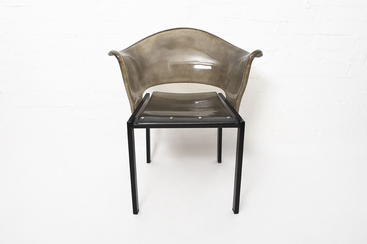 Stefan Lindfors Fiberglass Chair darkgrey details2