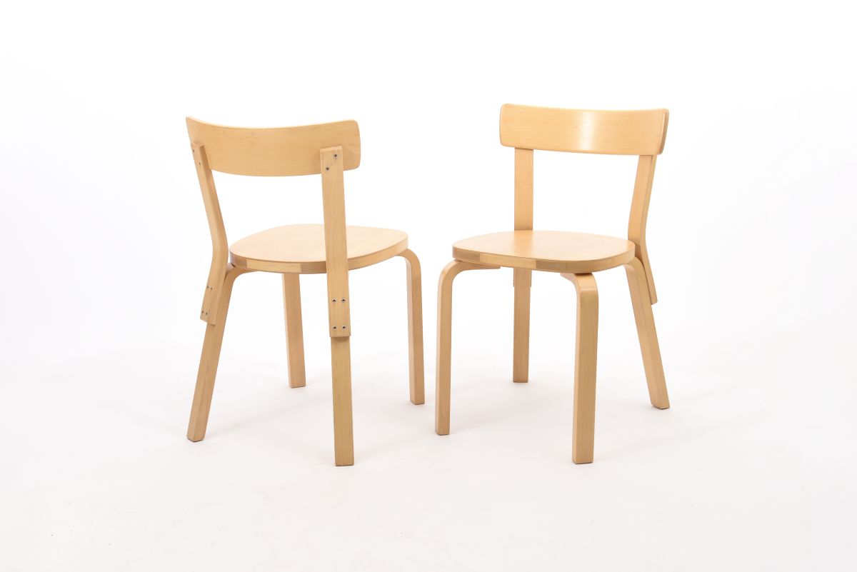 Aalto Alvar Chair 69 set of 3 birch