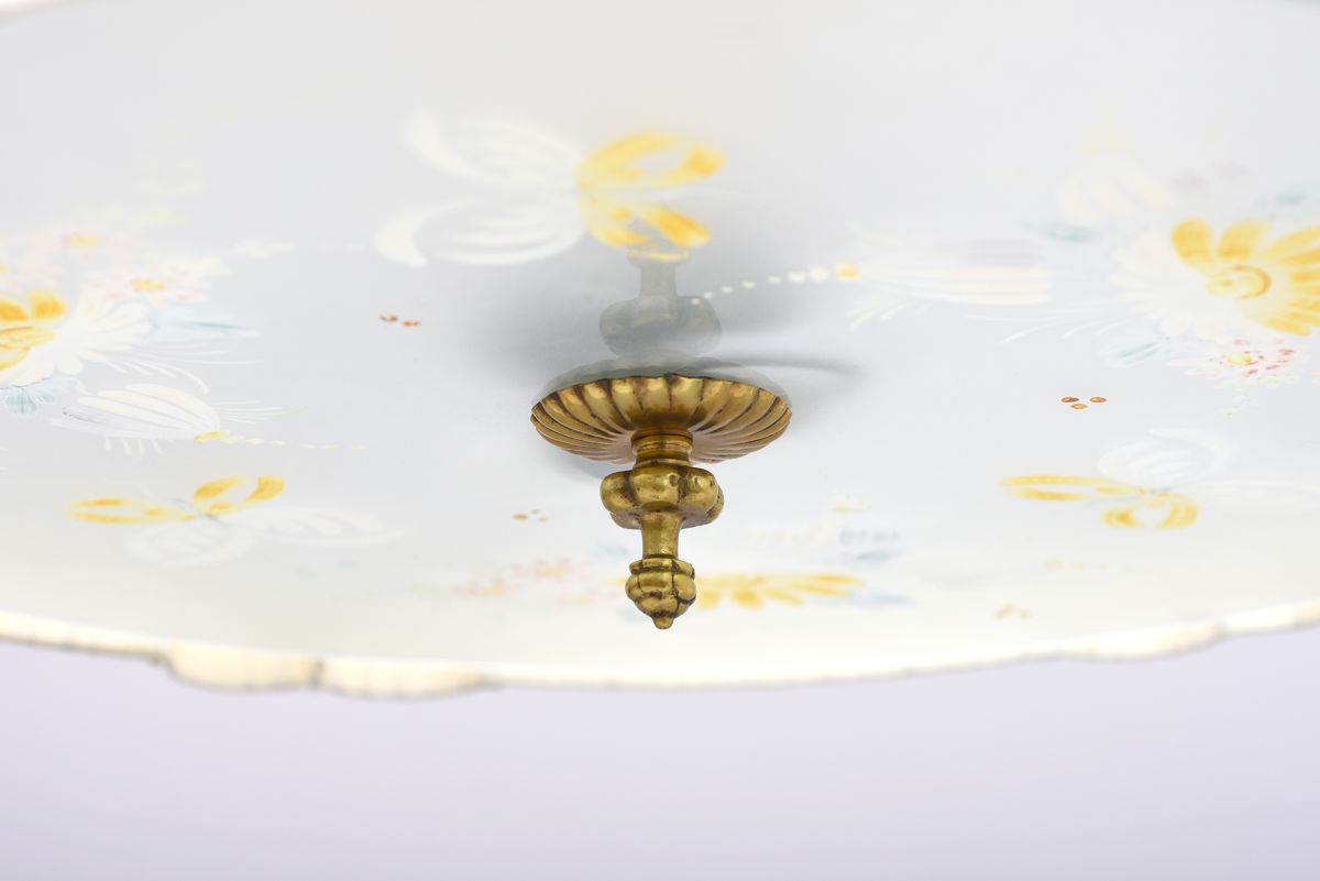 Tynell Paavo chandelier1950 hand paint glass 11