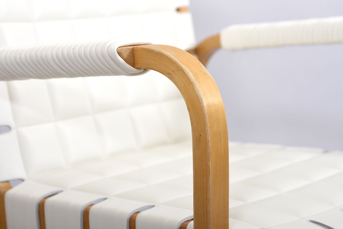 Aalto Alvar Chair45 White leather 06