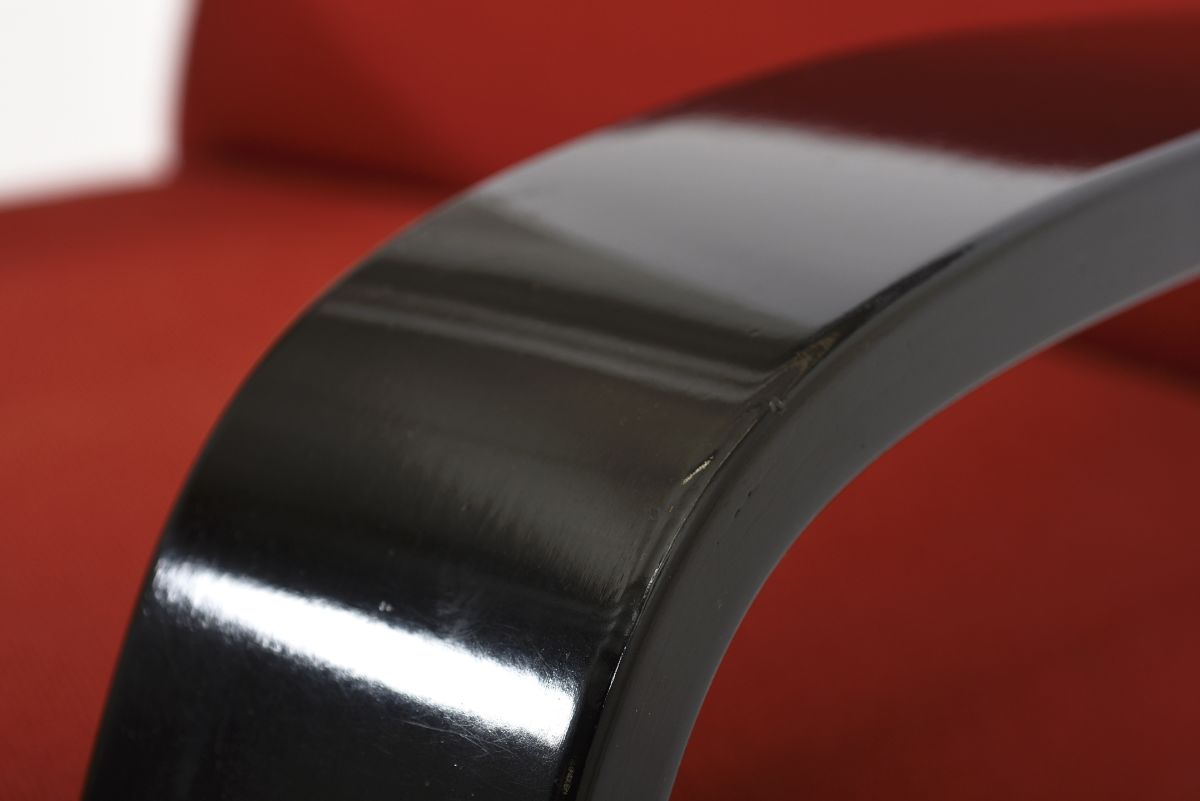 Aalto Alvar armchair 500 tamk red x black 04