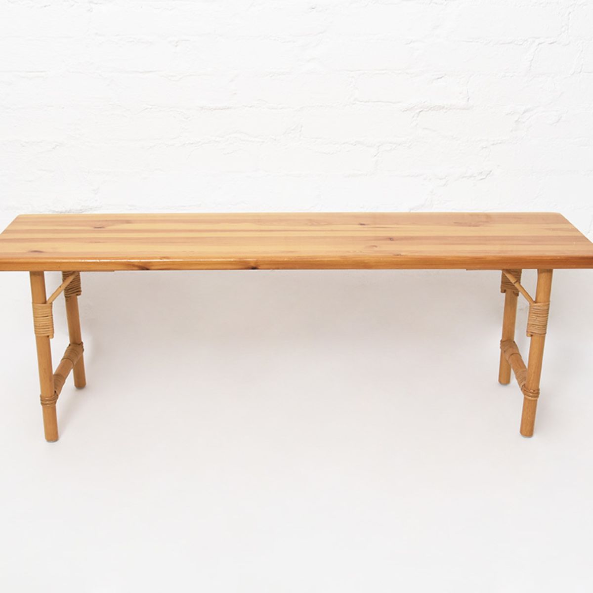 Pine Rattan Bench