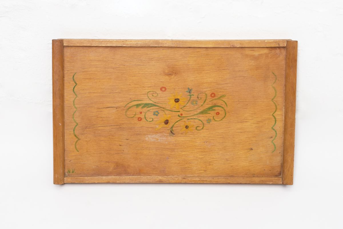 Folky Wooden Tray Hand Painted