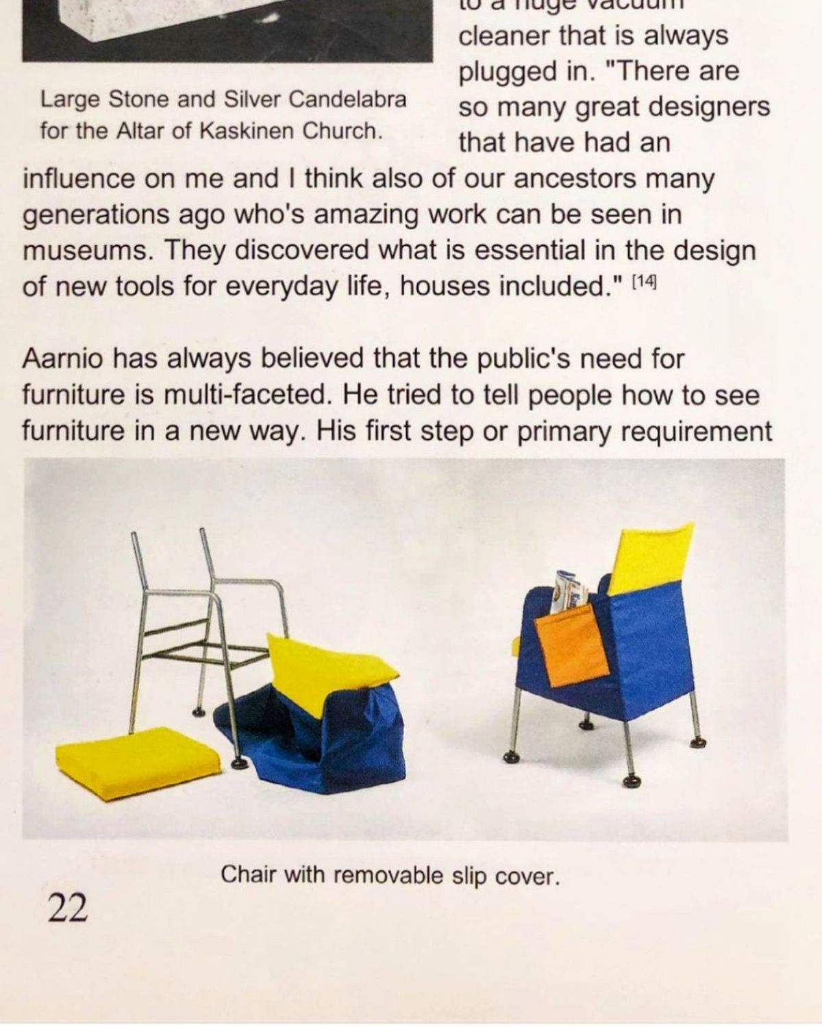 Aarnio Eero slip cover armchair article