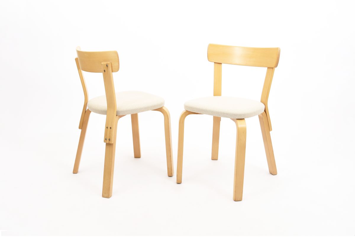 Aalto Alvar Chair 69 beige wool set