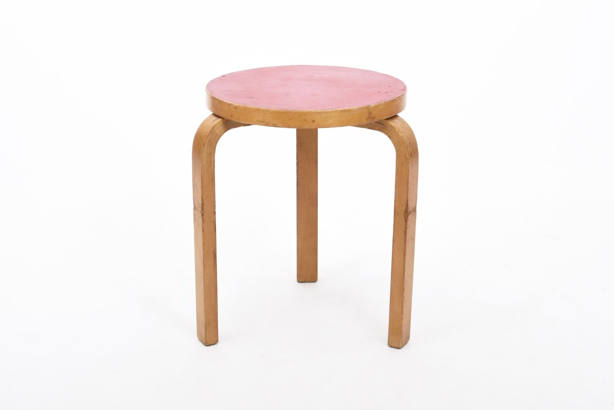 Aalto Alvar stool60 red linoleum 1950
