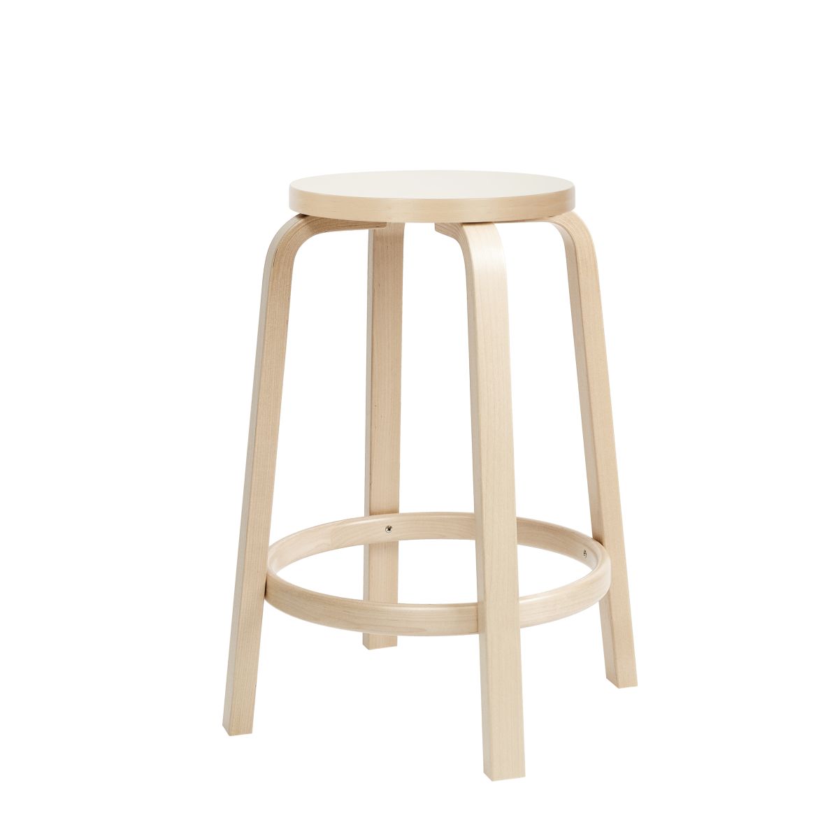 Artek Bar Stool 64 Bar Stool 64 65cm Legs Birch Top White Hpl Srgb