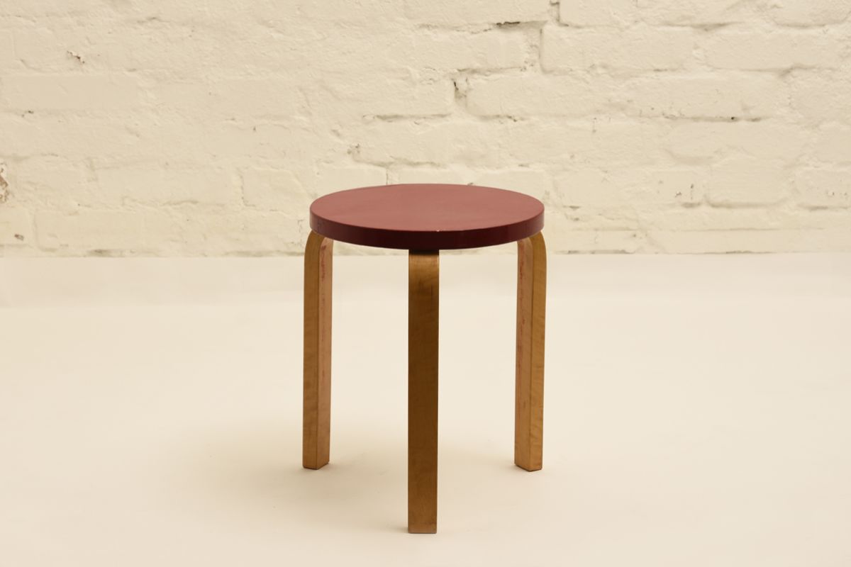 Aalto Alvar Stool 60 Red Paint 2