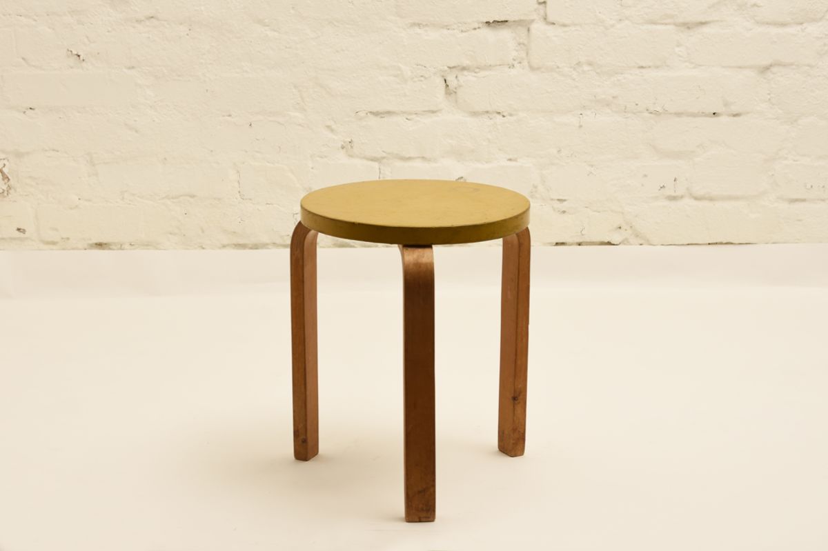 Aalto Alvar Stool 60 Yellow Paint