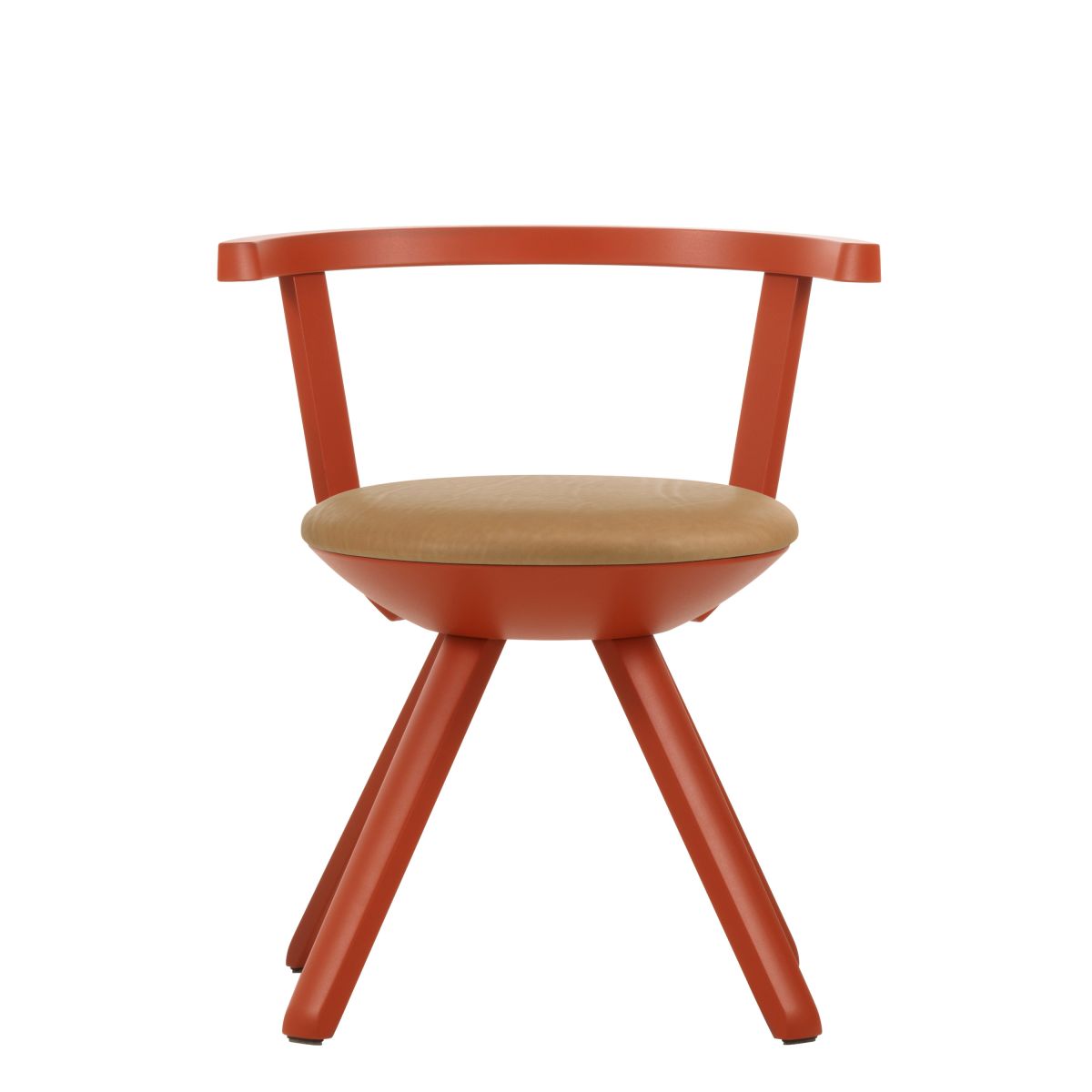 Rival Chair KG001 red lacquer caramel leather upholstery_WEB